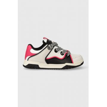 Tommy Jeans sneakers din piele TJW SKATE SNEAKER OVERSIZE LACE culoarea alb, EN0EN02279