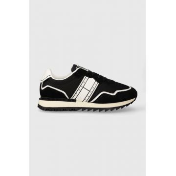 Tommy Jeans sneakers TJM RUNNER MIX MATERIAL culoarea negru, EM0EM01266