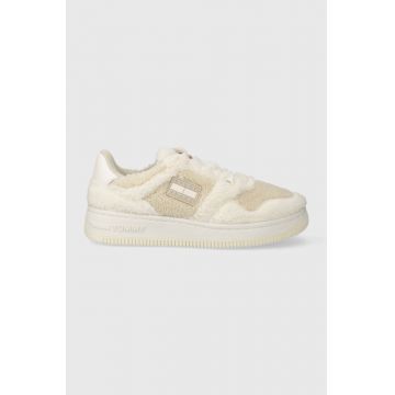 Tommy Jeans sneakers TJW RETRO BASKET WARM culoarea alb, EN0EN02441