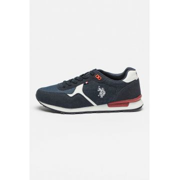 Pantofi sport cu garnituri de piele intoarsa ecologica
