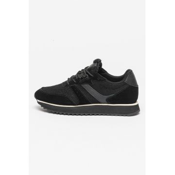 Pantofi sport cu insertii de piele intoarsa si fetru