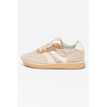 Pantofi sport cu insertii de piele intoarsa si fetru