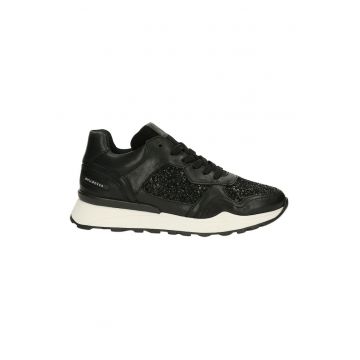 Pantofi sport cu insertii din piele si piele intoarsa