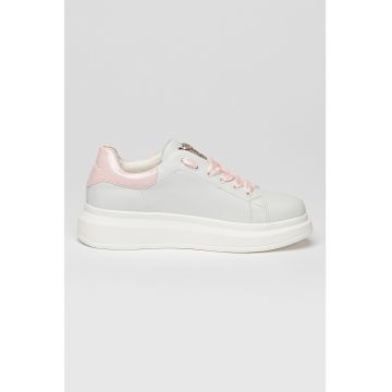 Pantofi sport de piele cu aplicatii cu strasuri