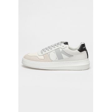Pantofi sport de piele cu insertii de piele intoarsa