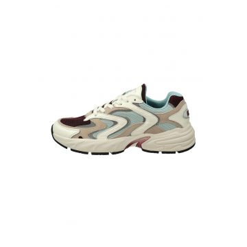 Pantofi sport de piele cu insertii de plasa