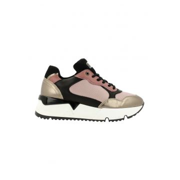 Pantofi sport de piele cu insertii din piele intoarsa