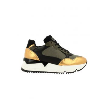 Pantofi sport de piele cu insertii din piele intoarsa