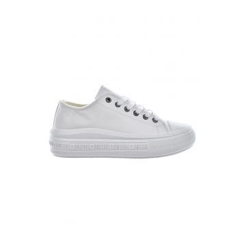 Pantofi sport de piele ecologica cu varf rotund