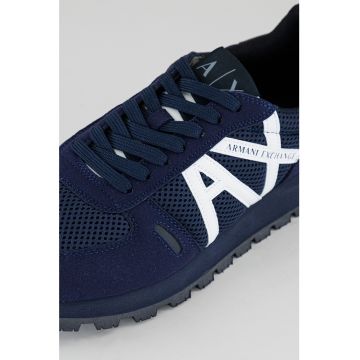 Pantofi sport de piele ecologica si plasa