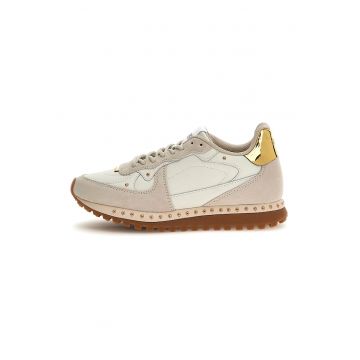 Pantofi sport de piele intoarsa si piele