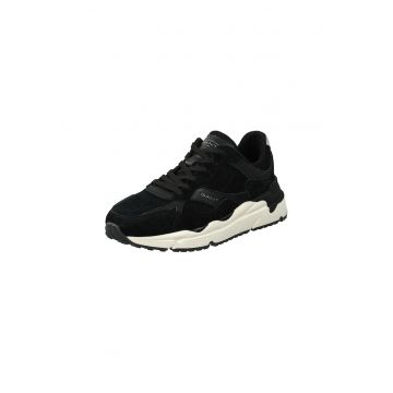 Pantofi sport de piele nabuc cu insertii de piele