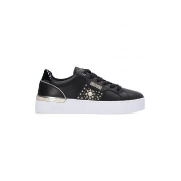 Pantofi sport de piele si piele ecologica cu nituri si tinte