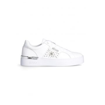 Pantofi sport de piele si piele ecologica cu nituri si tinte