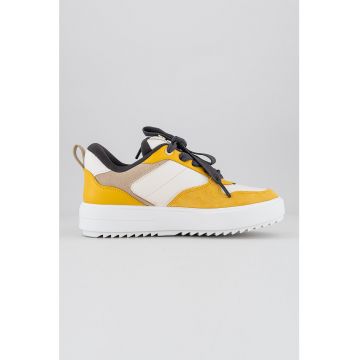 Pantofi sport de piele si piele intoarsa