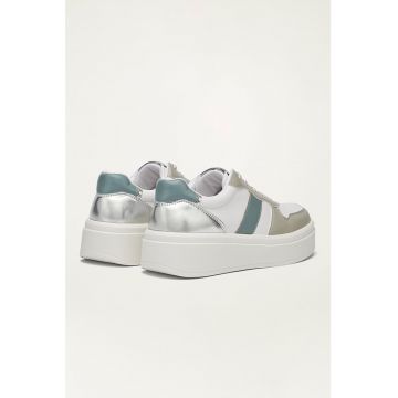 Pantofi sport flatform de piele ecologica