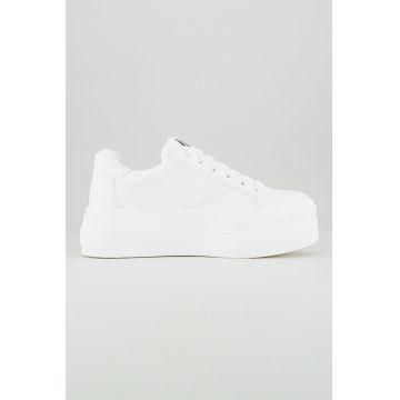 Pantofi sport flatform de piele ecologica