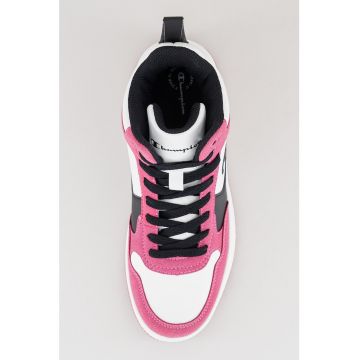 Pantofi sport high top de piele ecologica