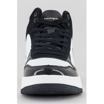 Pantofi sport high top de piele ecologica