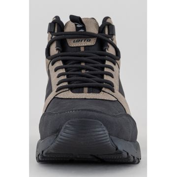 Pantofi sport high top de piele ecologica si material textil