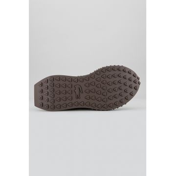 Pantofi sport low cut cu garnituri din piele intoarsa