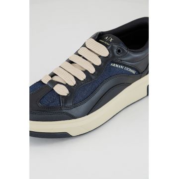 Pantofi sport low-cut de piele ecologica si material textil