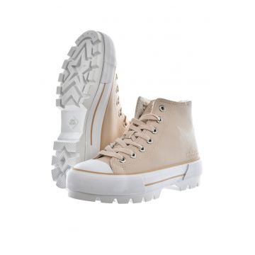 Pantofi sport mid-high de piele ecologica