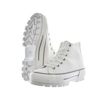 Pantofi sport mid-high de piele ecologica
