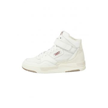 Pantofi sport mid-high din piele cu inchidere velcro