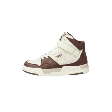 Pantofi sport mid-high din piele cu inchidere velcro