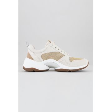Pantofi sport wedge cu insertii de piele