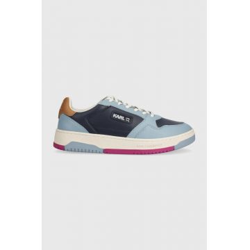 Karl Lagerfeld sneakers din piele KREW KL culoarea albastru marin, KL53020