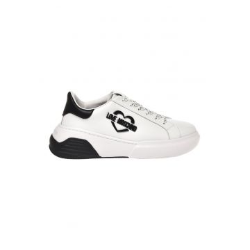 Pantfoi sport de piele cu model colorblock