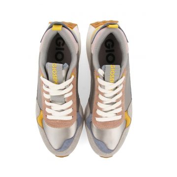 Pantofi sport cu model colorblock si garnituri de piele intoarsa Uderns
