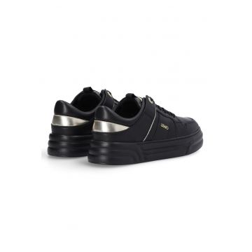 Pantofi sport de piele cu garnituri de piele ecologica