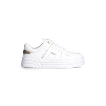 Pantofi sport de piele cu garnituri de piele ecologica