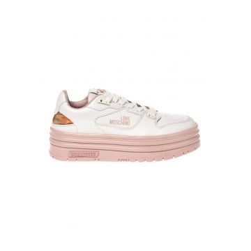 Pantofi sport de piele cu insertii holografice