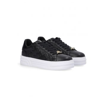 Pantofi sport de piele cu logo in relief