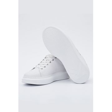 Pantofi sport de piele cu logo metalic