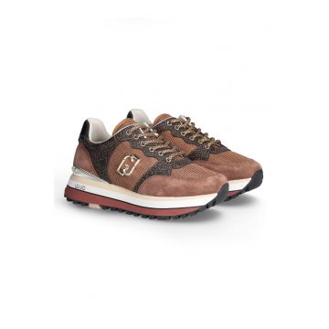 Pantofi sport de piele intoarsa cu garnituri de plasa