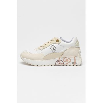 Pantofi sport de piele si piele intoarsa