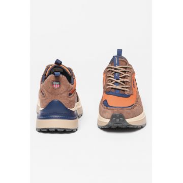 Pantofi sport din material textil cu garnituri de piele intoarsa