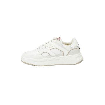 Pantofi sport din piele cu garnituri din piele intoarsa si plasa