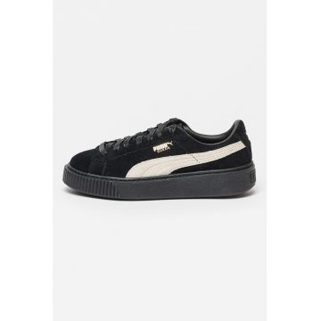 Pantofi sport din piele intoarsa cu talpa flatform