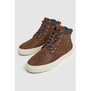Pantofi sport inalti de piele intoarsa