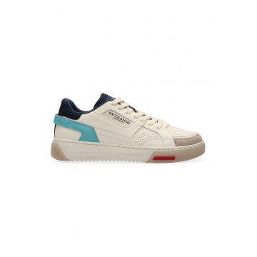 Pantofi sport low-cut cu garnituri de piele si piele intoarsa