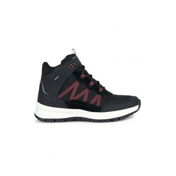 Pantofi sport mid-cut cu detalii de piele intoarsa