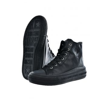 Pantofi sport mid-high de piele ecologica