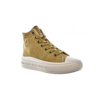 Pantofi sport mid-high de piele ecologica