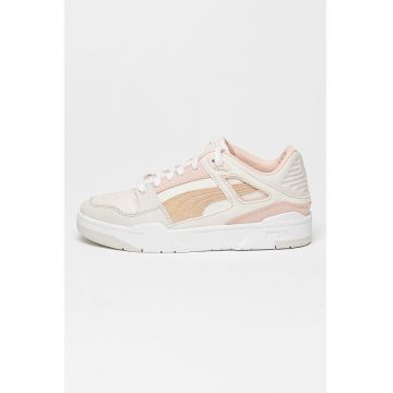 Pantofi sport unisex cu garnituri din piele intoarsa Slipstream Lux - Alb murdar/Roz prafuit